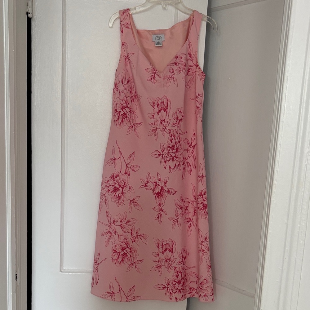 LOFT Soft Pink Linen Dress